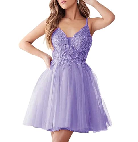 Teens Sparkly Beaded Homecoming Dresses Juniors Lace V Neck Short Prom  Dresses Tulle Ball Gowns - Product Details