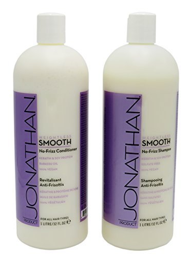 Jonathan Product Weightless Smooth No-Frizz Keratin & Soy Protein Shampoo + Conditioner SET Color Treated Hair All Hair Types 32 Oz Combo