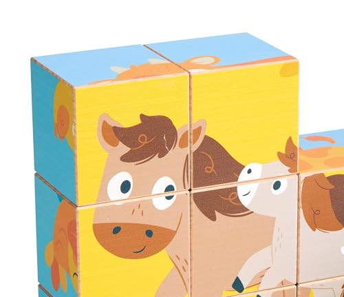Image of Hape Farm Wooden Blocks Puzzle