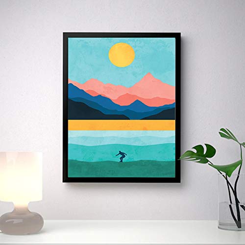 Peinture Toile Moderne Surf Sunset pour Habiller un Mur Vide