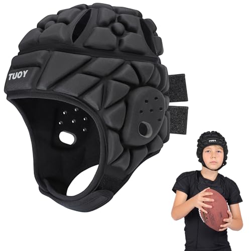 DGQY Protective Soft Shell Flag Football Helmet 7V7 Rugby Soccer EVA Foam Guardian Cap Head Protection Padded Headgear for Youth Kids Adults