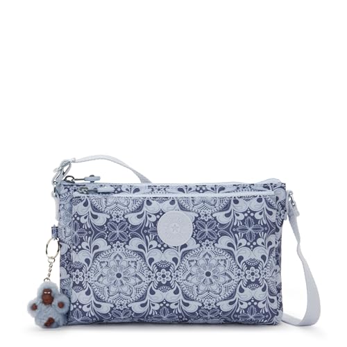 Kipling Bolsa feminina Mikaela, superleve, alça ajustável, bolsa transversal estampada em nylon, ondas luxuosas, 21 C x 15 A 4 P, Renda tranquila, 9.25''L x 6''H x 1.5''D, Mikaela