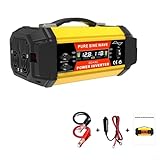 1000W Reiner Sinus Wechselrichter 12V Zu 110V/220V Mit Intelligenter Anzeige, USB- Und Typ-C-Anschlüssen, Schutzfunktionen Für Auto, Wohnmobil Und Outdoor(ALL 220V)