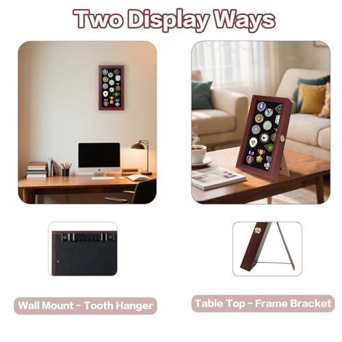 image for Verani 8.5 x15 Pin Display Case with Real Glass Door Frame Bracket for