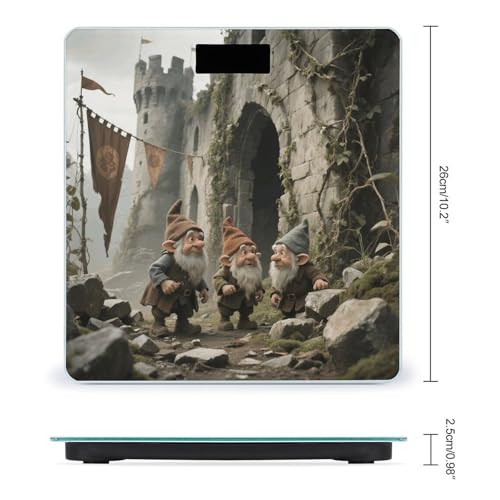 Báscula digital de baño Three Gnomes con vidrio templado y pantalla LCD miniatura 2