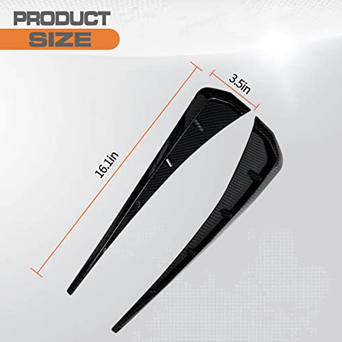 Timnas 2 Pcs Car Fender Air Flow Intake Hole Grille Spoiler, Body Abs Decoration Cover Accessories, 16In Engine Cover Side Vent Sticker, Universal Auto Exterior (Carbon Fiber Black) #TOP1