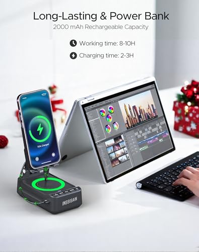 Image of Gifts for Him Dad Men Mother's&Father's Day, Birthday Ideas for Men Women, Cell Phone Stand with Wireless Bluetooth Speaker with Wireless Induction Audio & Colorful Led Light