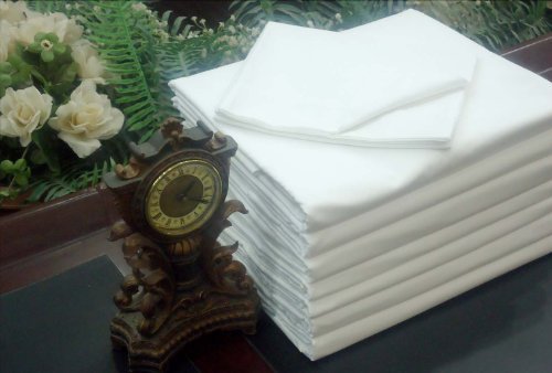 Omni Linens 1 Dz or 12 Twin Flat White Sheet T-180 Percale Hotel Linen (Available in Bulk/Dozens)