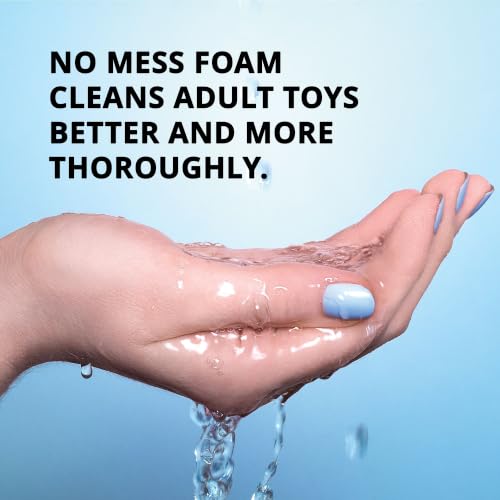 Image of Adam & Eve Sex Toy Cleaner, 4 In 1 Pure And Clean Foaming Adult Toy Cleaner, Fast Acting Misting Spray For Adult Toys, Vibrators, Dildos, Tea Tree Oil Formula Perfect for Gifting, No Residue, 1.6 oz
