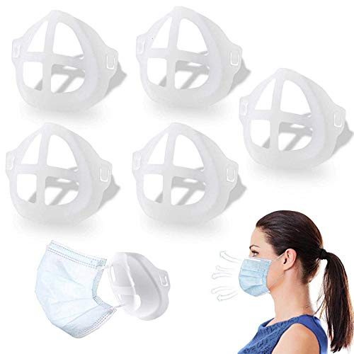 3D Mask Bracket - Rondan Silicone Inner Support Frame, More Space for Comfortable Breathing, Keep Fabric off Mouth, Lipstick Protector, Mask accessories for Travel, Washable & Reusable - 5 PCS