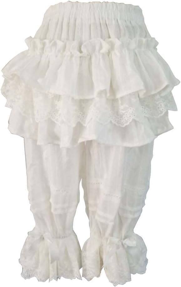 Lolita Bloomer White Shorts for Women Cute Long Cotton Lace Pants