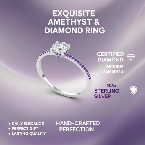 Image of Choose Your Gemstone Delicate Hidden Halo Diamond CZ Ring 925 Sterling Silver Round Shape Petite Engagement Rings Minimal Modern Design Birthday Gift Wedding Gift US Size 4 to 12