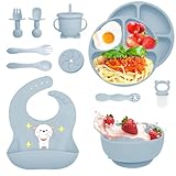 🎁🎁🎁【Cadeau pratique】Notre ensemble de vaisselle pour bébé de 8 pièces est parfait pour votre bébé ou peut être offert comme ensemble de nouveau-né ou d'anniversaire aux nouveaux parents ou aux futurs parents. Disponible dans une variété de couleurs, il constitue le cadeau pratique idéal pour la fête des enfants, la fête des mères, les anniversaires, Noël et Halloween.