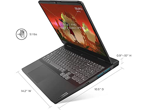 2023 IdeaPad Gaming 3 15,6 pollici 120Hz Gaming Laptop, AMD Ryzen 5 6600H, 32 GB RAM, SSD PCIe 2 TB, NVIDIA GeForce RTX 3050, tastiera retroilluminata, grigio onice, Windows 11, scheda USB - Notebook - Immagine 2
