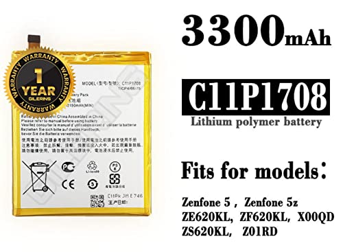 Image of Original C11P1708 Battery for Asus Zenfone 5 5Z ZE620KL Zenfone 5Z / ZE620KL X00QD ZS620KL Z01RD Battery with 1 Year Warranty ***(K000291)