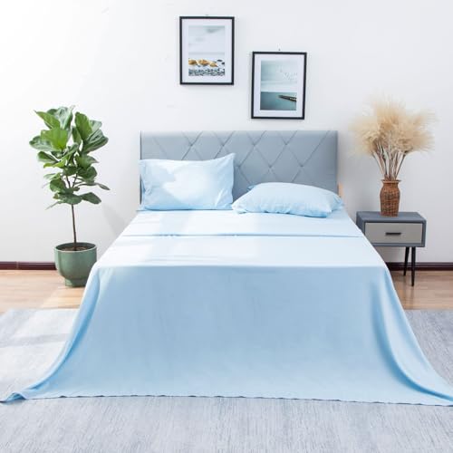 Full Sheet Set 4 Pieces Soft Cooling Breathable Microfiber Blue - image 1