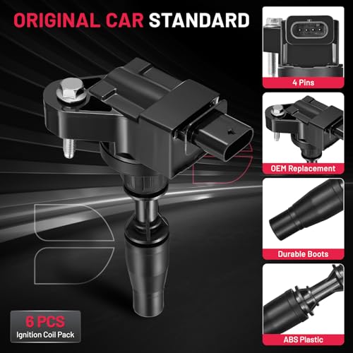 Image of BDFHYK Ignition Coil Packs Compatible with Chevy Camaro Colorado Blazer,Compatible with GMC Acadia Canyon, Regal Sportback LaCrosse, CT5 CT6 XT5 XT6 ATS CTS V6 3.0L 3.6L Coil for UF830 C962 Set of 6