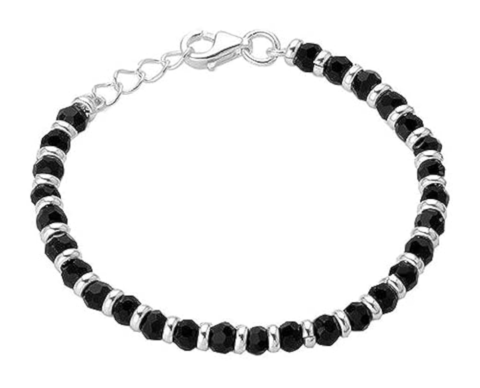 Black & Silver Adjustable Nazariya Anklet for Kids