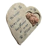 DOITOOL Herzförmiger Katzen gedenkstein aus Langlebigem Resin Personalisierbare Tiergrabstätte für Garten und Grab Wetterfester Haustier memorialstein als Tröstendes Andenken