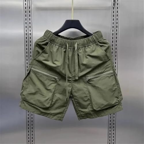 Short cargo taille haute extensible avec cordon de serrage solide et coupe ample - 2