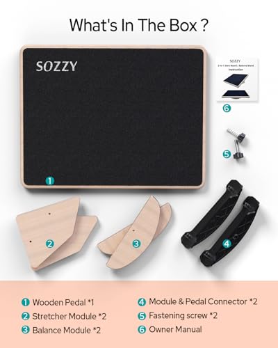 Sozzy Prancha de Equilíbrio E Prancha Inclinada 2 Em 1, Fisioterapia Em Casa, Trabalhando O Equilíbr