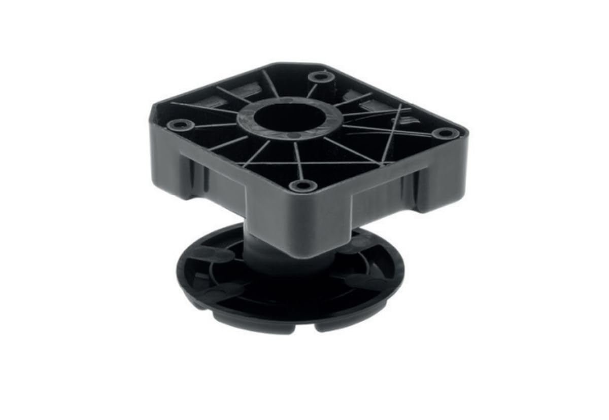 REJS Adjustable furniture heavy duty legs, black, plastic, sturdy, ideal for sofa, bed, cabinet, table - set of 4 (65-85mm)