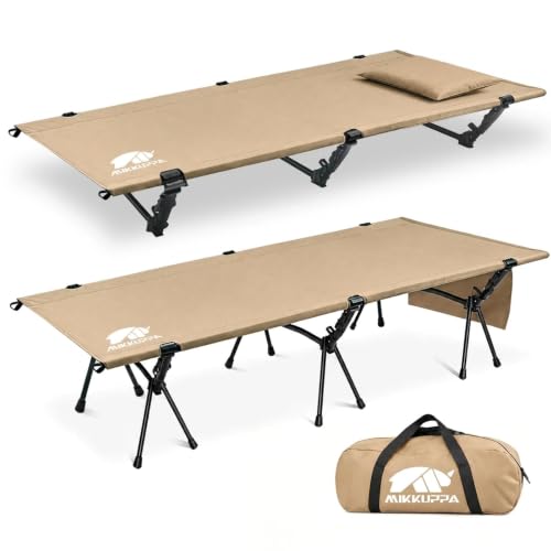 MIKKUPPA Backpacking Camping Cot for Adults, Heavy-Duty Portable Cot Bed
