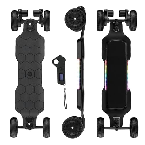 isinwheel V4/V6/V6pro/V8/V10 Electric Skateboard with Remote, 250W/450W/500W/1200W/3000W Brushless Motor, 9Mph/12Mph/30 Mph /32Mph Top Speed, Electric Longboard for Adults ＆Teens V10-3000W