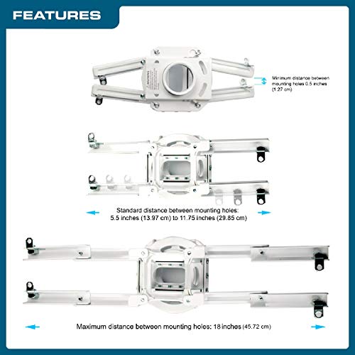 Qualgear Pro-Av Qg-Kit-S2-3In-W Projector Mount Kit Accessory Suspended Ceiling 2'X2' Adapter, White #TOP3