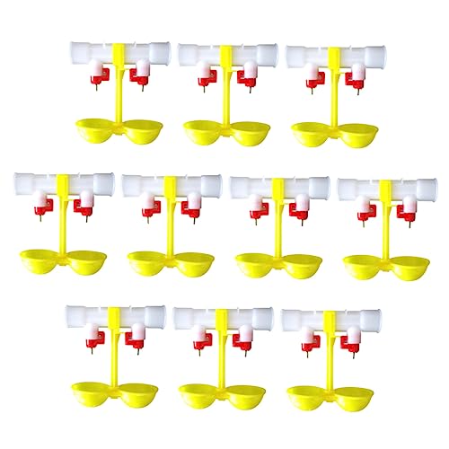 HIAKDOFT 10 pezzi Fontana Automatica per Pollame Abbeveratoi per Galline Design per Avicultura Domestica e Resistente e Pratico Adatto per Uccelli e Animali