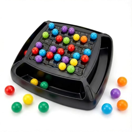 Image of Rainbow Ball Chess Board Game for Kids | Puzzle Magic Ball Matching Game with 48 Colored Balls | Family Game for 2-4 Players | Educational Indoor Games & Learning Toy for Boys and Girls