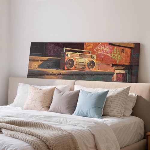 Toile grand format 55 x 110 cm style graffiti vintage