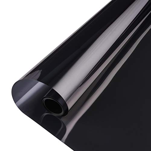 Coavas Solar Film One Way Mirror Film Non Adhesive Static Cling Heat Control Sun Blocking Glare Reduction Anti UV Window Tint Removable for Home and Office, 17.7