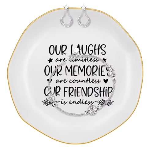 Friendship Gifts for Women, Best Friend Ceramic Jewelry Dish Gifts 