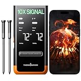 ThermoMaven Wireless Bluetooth Smart Meat Thermometer: Standalone Base, Smart WiFi Thermometer with Sub-1G, 6 Sensors NIST Certified Accuracy, 2 Probes, for BBQ, Grill, Oven, Smoker, Rotisserie