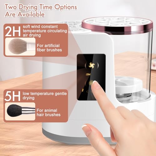 Automatischer Makeup Pinselreiniger, Luckits 3-in-1-Make-up Pinsel-Reinigungsmaschine mit automatischer Reinigertrocknung und -aufbewahrung, elektrischer Make-up-Pinselreiniger, Kosmetikpinsel