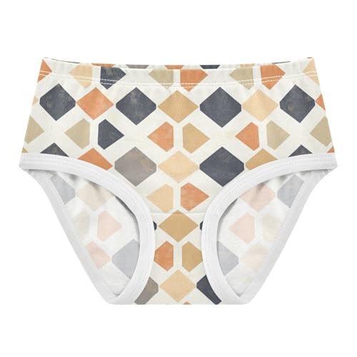ZZKKO Abstract Orange Geometric Girls Underwear Toddler Panties for Girls Comfort Brief Size 2-8T