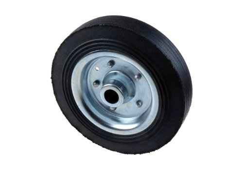 WAMO Rad für Stützräder an Wohnwagen und PKW-Anhängern, Schwarz, Gummi, 200 x 50 mm, 20 mm Achsdurchmesser, 60 mm Achsaufnahme