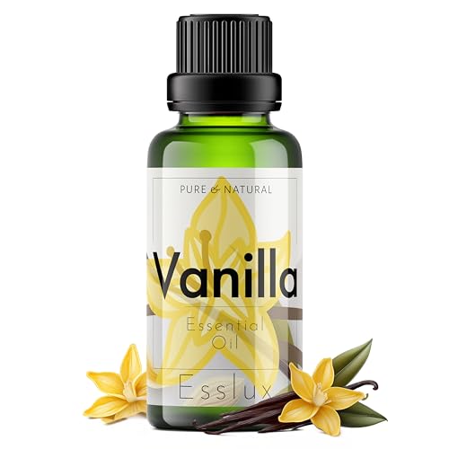 Image of Esslux Vanilla Essential Oil for Diffuser - Relax and Stay Sweet with Vanilla Oil for Skin - 100 Pure Natural Therapeutic Grade Vanilla Essential Oil for Aromatherapy and Topical - 90 ML