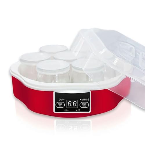 Yogurtera Automática, Yogurtera Digital Con 7 Vasos De Vidrio, Diseño De Capacidad 1,4 Litros Y Control Inteligente, Temperatura Y Tiempo Ajustables Y Fácil De Limpiar, Para Yogur, Vino De Arroz