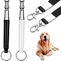 2 Pack Dog Whistle, Dog Whistles for Recall, Ultrasonic Stop Barking Silent, Adjustable Dog Training Whistle, with Lanyard