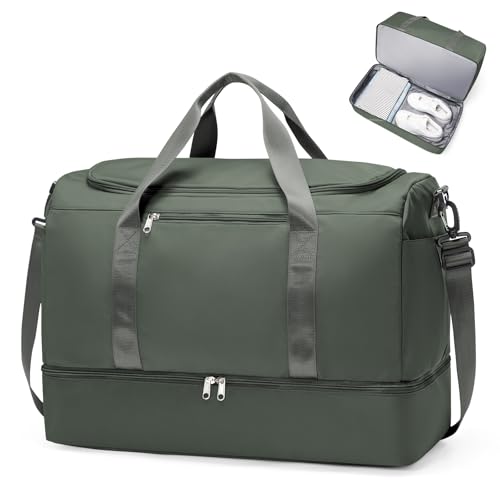 Travel Duffle Bag with Shoes Compartment,Carry-On Weekender Bags for Women