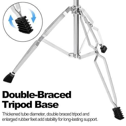 Youeon Cymbal Boom Stand Adjustable Height 30"-58", Double Braced Tripod Cymbal Straight Stand with Non-slip Rubber Feet for Mounting Crash, Ride, Splash Cymbals