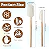 Qianyu 2 Pcs Wooden Long Handle Silicone Spatula 12" and 9" Rubber Spatula Jar Scraper Multi-Functional Nonstick Heat Resistant Kitchen Utensils for Scraping Non-Stick Dishwasher Safe Multi-Functional #1
