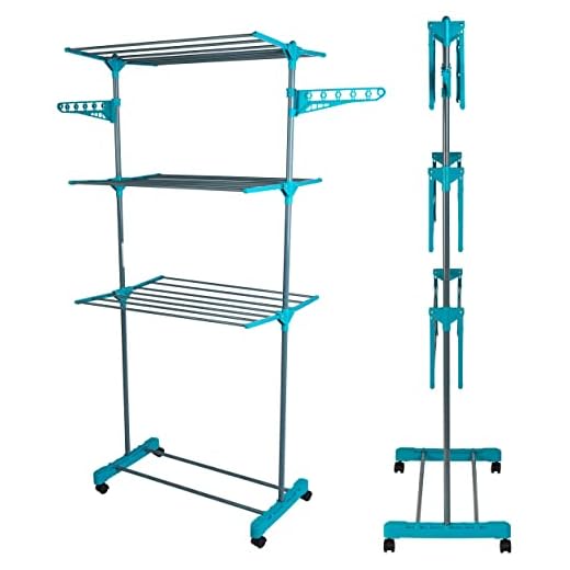 Completo tendedero de tres niveles Beldray® LA023773TQ, espacio de secado de 15 metros, capacidad para 15 kg