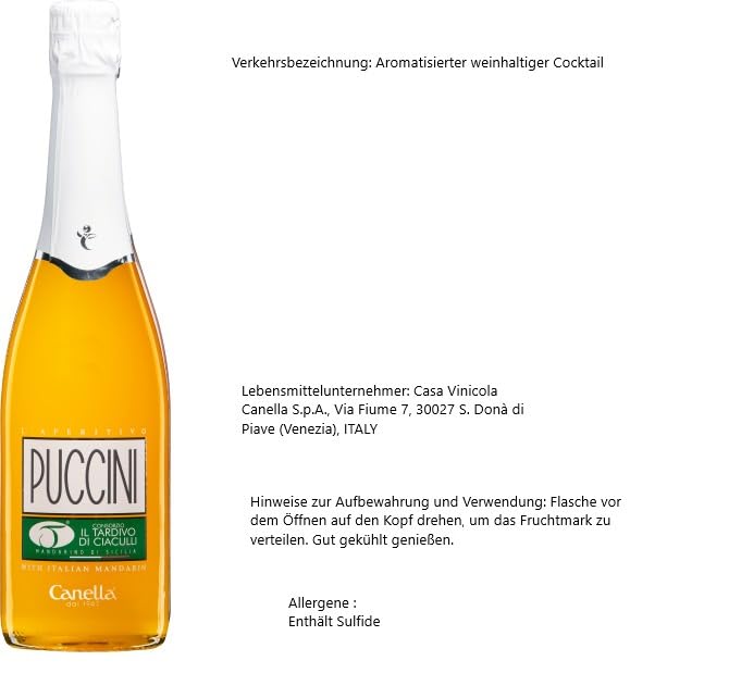 4er Set Canella Aperitivo Bellini Pfirsich/Puccini Mandarine/Mimosa Blutorange/Rossini Erdbeer a 0,75l + Space Riegel von Onlineshop Bormann 3000 ml