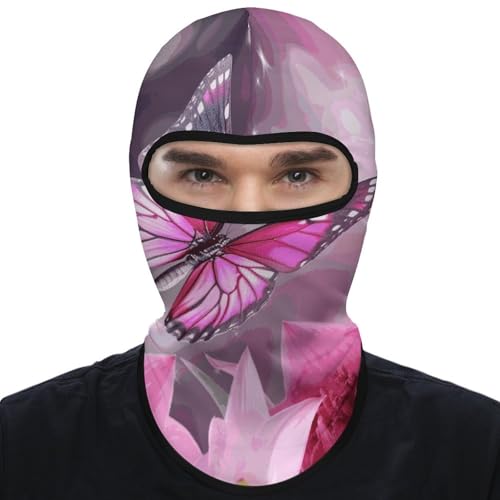 Balaclava para Hombre y Mujer, máscara de esquí con diseño de flores y mariposas, cubre rostro completo para ciclismo miniatura 1