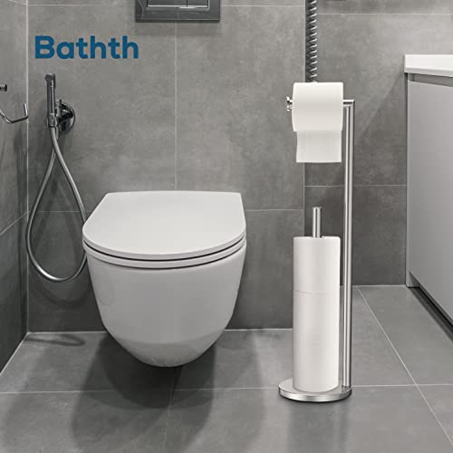 Bathth 001 Toilet Paper Holder Stand, Toilet Paper Stand Brushed Nickel, Free Standing Toilet Paper Holder thumb #3