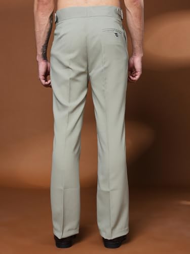 Image of Gurkha Pants for Men | Trouser for Men | Formal Pant | Classic Buckle | Bell Bottom Trouser High Waist Pleated Casual Trousers | Flared Bottom Leg Pants for Office Smart Casual Travel Party