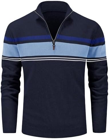 MAGCOMSEN Turtleneck Sweater Men Mens Pullovers Winter Clothes Sweaters for Men Men Sweatshirts Golf Pullover Mens Quarter Zip Sweater Cotton Sweatshirt Mens Sweaters Zip Up